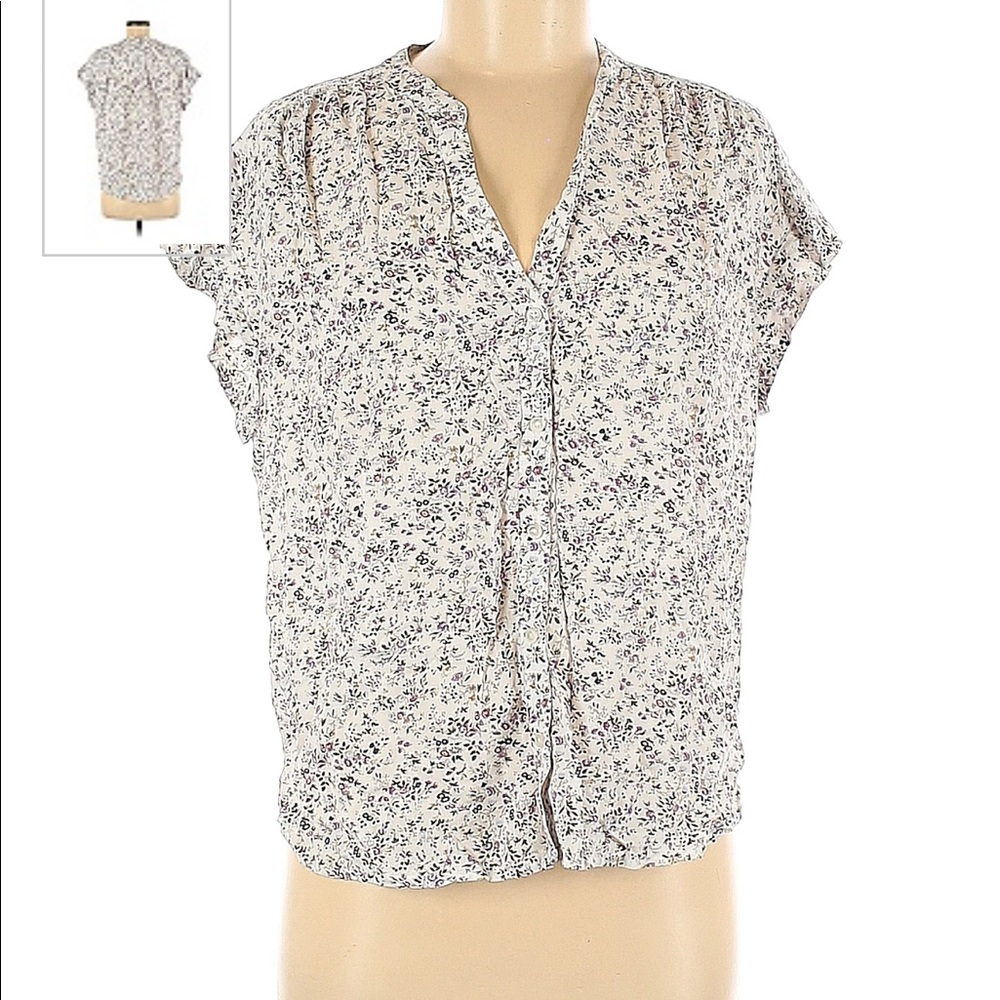 J.Crew White Floral short sleeve button down size small like new